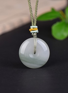 新疆天山翠平安扣吊坠金丝玉