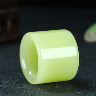 天然新疆和田玉扳指男文玩复古宫廷大拇指环玉石戒指黄口料玉扳指