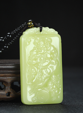 钟馗吊坠男款钟馗玉佩项链玉石