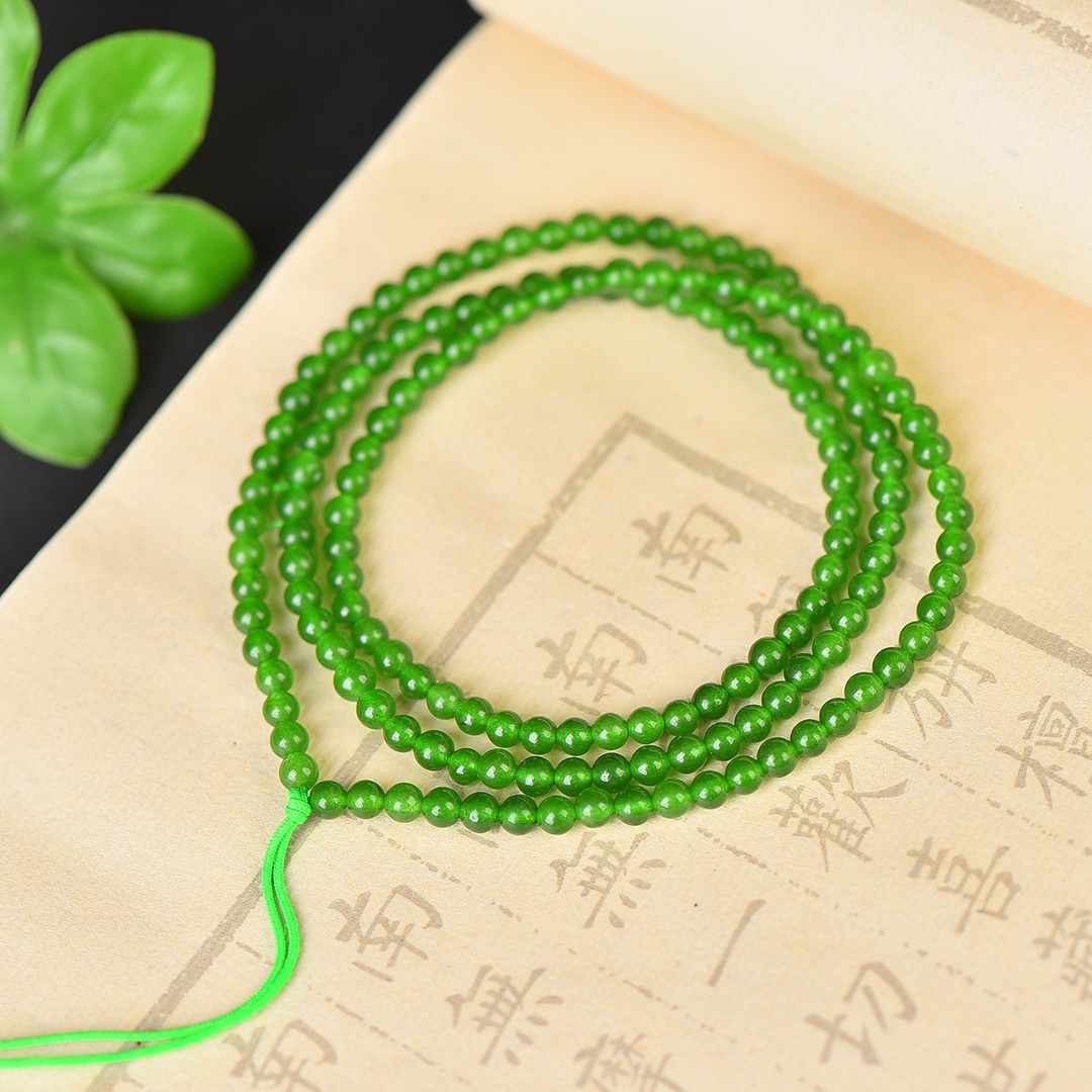 石英岩玉多圈手链男女款金丝玉