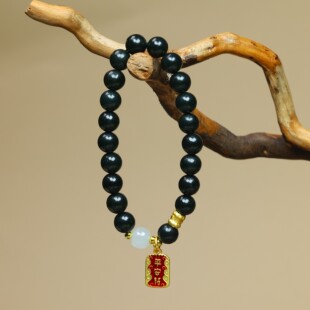 天然和田玉圆珠手链青玉手串男生事业美满新款百搭高级感玉石证书