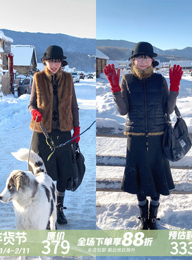 MOWENTI文文婷 暖棕/奶白2面穿轻暖马甲2026年双色90白鸭绒叠穿款