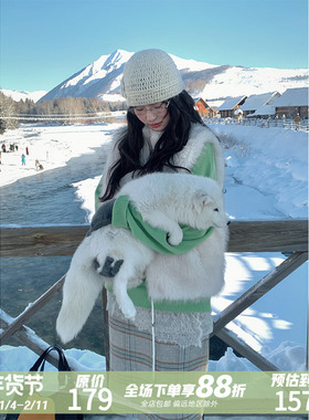 MOWENTI文文婷 卡其格纹毛呢半身裙2026年秋冬高腰挺括通勤中长裙