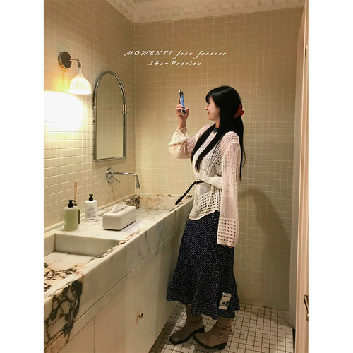 法式镂空慵懒风针织衫百搭女上衣