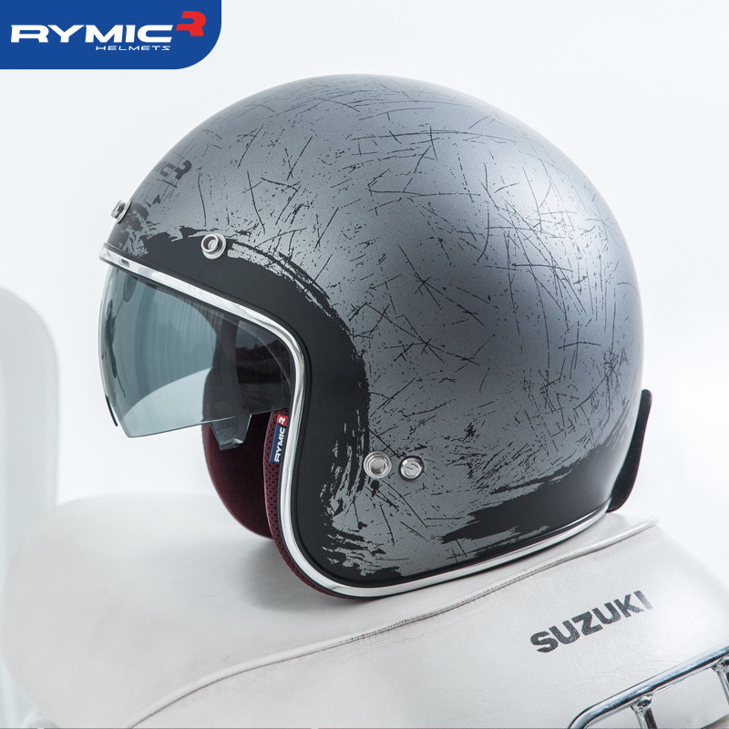 RYMIC睿觅复古头盔摩托车半盔男女半覆式机车盔太子车安全帽冬季|ruв категории мотоцикл/оборудование/аксессуары, мотоцикл рыцарь оборудование, мотоциклетный шлем - от Buy2taobao.com для оказания профессиональной услуги покупки агента Taobao
