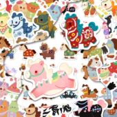 112张小马贴纸卡通可爱简约多巴胺缤纷小动物趣味手机装 饰diy贴画