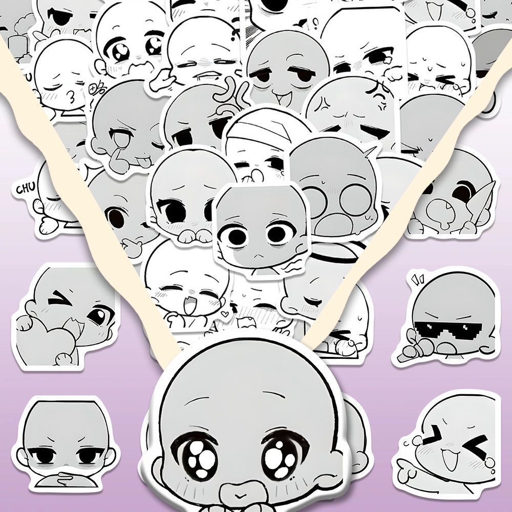 二次元oc绘画人物参考表情包贴纸