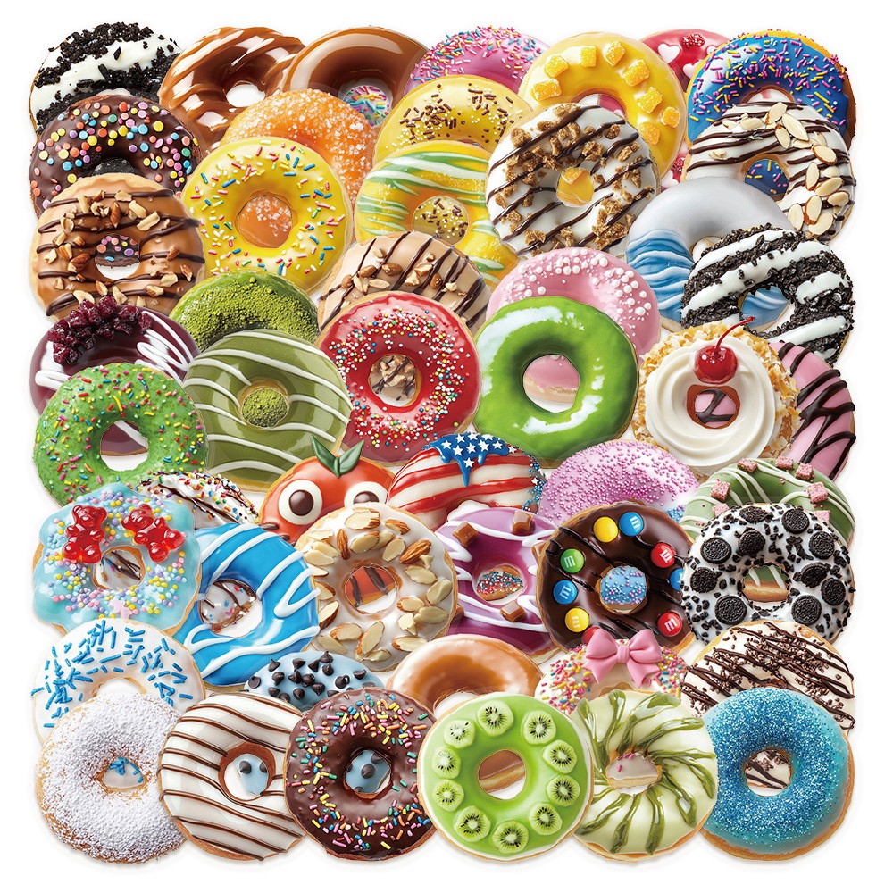 【已裁剪】甜甜圈贴纸装饰素材贴