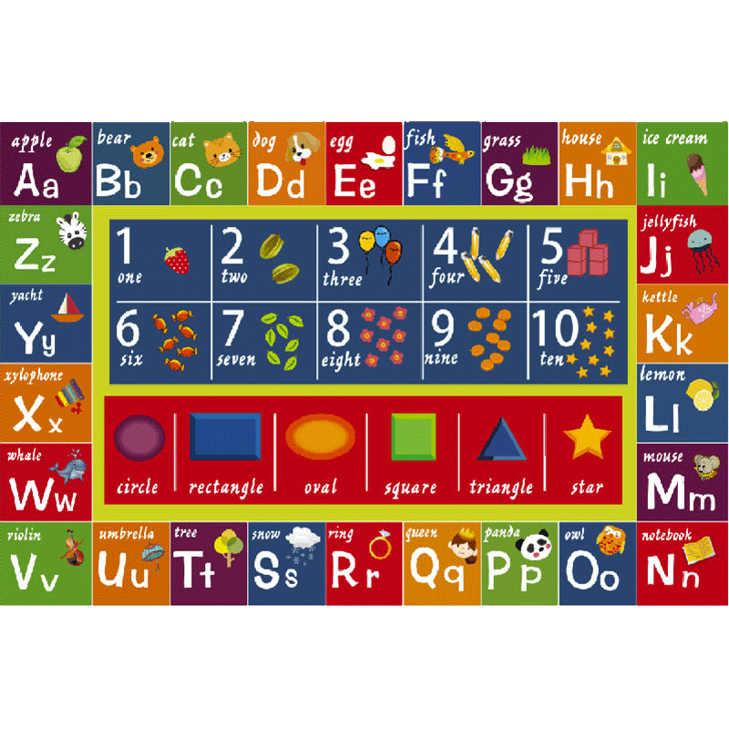 幼儿园地毯早教中心卡通字母数字英文儿童房椅子地垫阅读区可擦洗