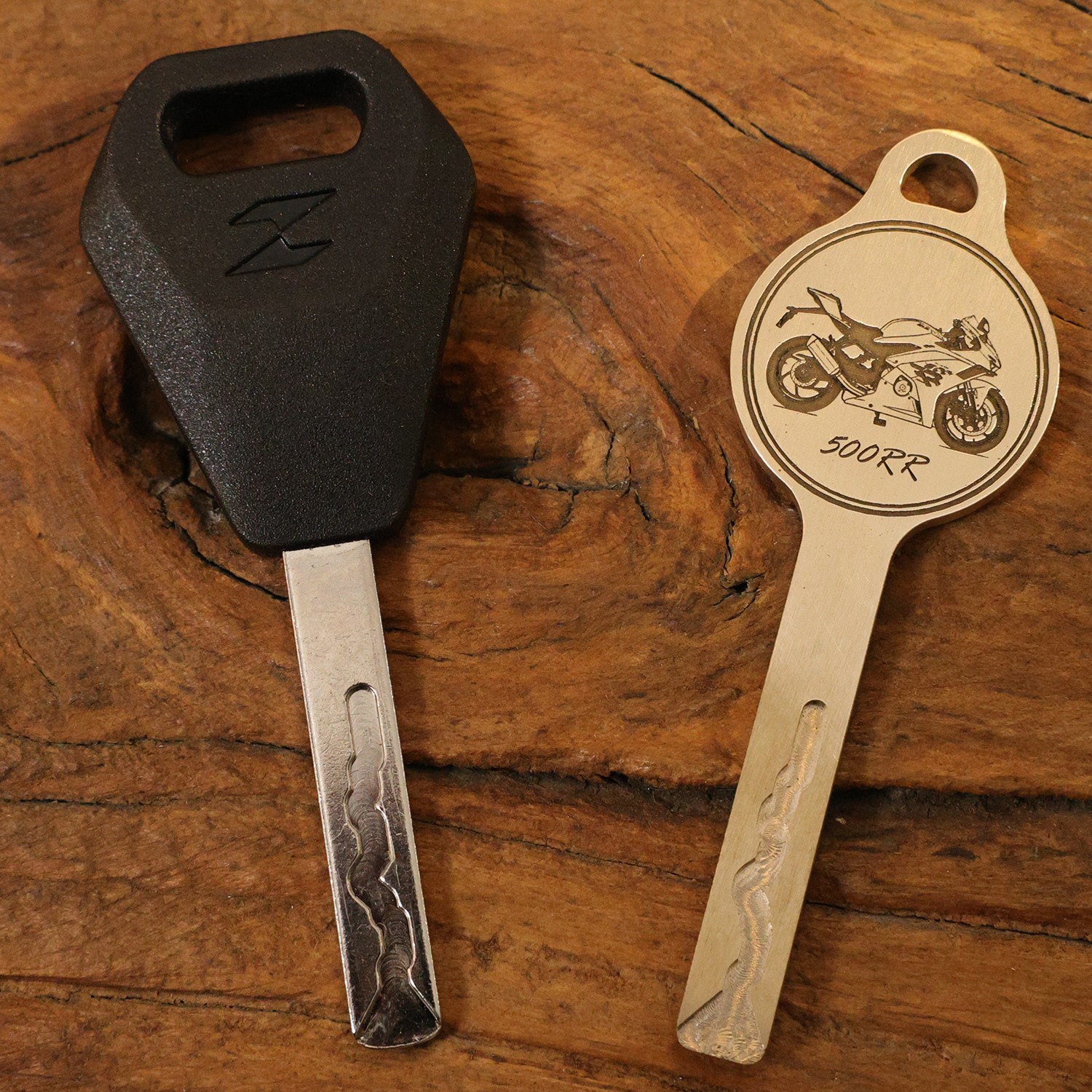 适用于张雪500RR钥匙胚 改装配件 纯铜复古钥匙