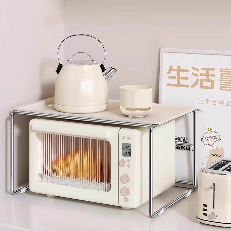 ins厨房微波炉烤箱置物架台面分层双层水壶杯子电饭锅桌面收纳架