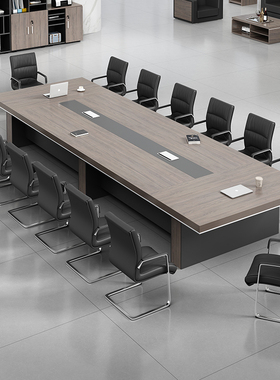 BD8142会议桌长桌简约现代办公室家具长条大型会议室洽谈桌椅组合