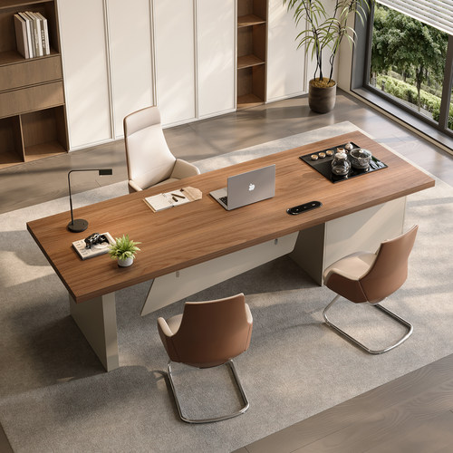 新中式实木高端大班台茶桌椅