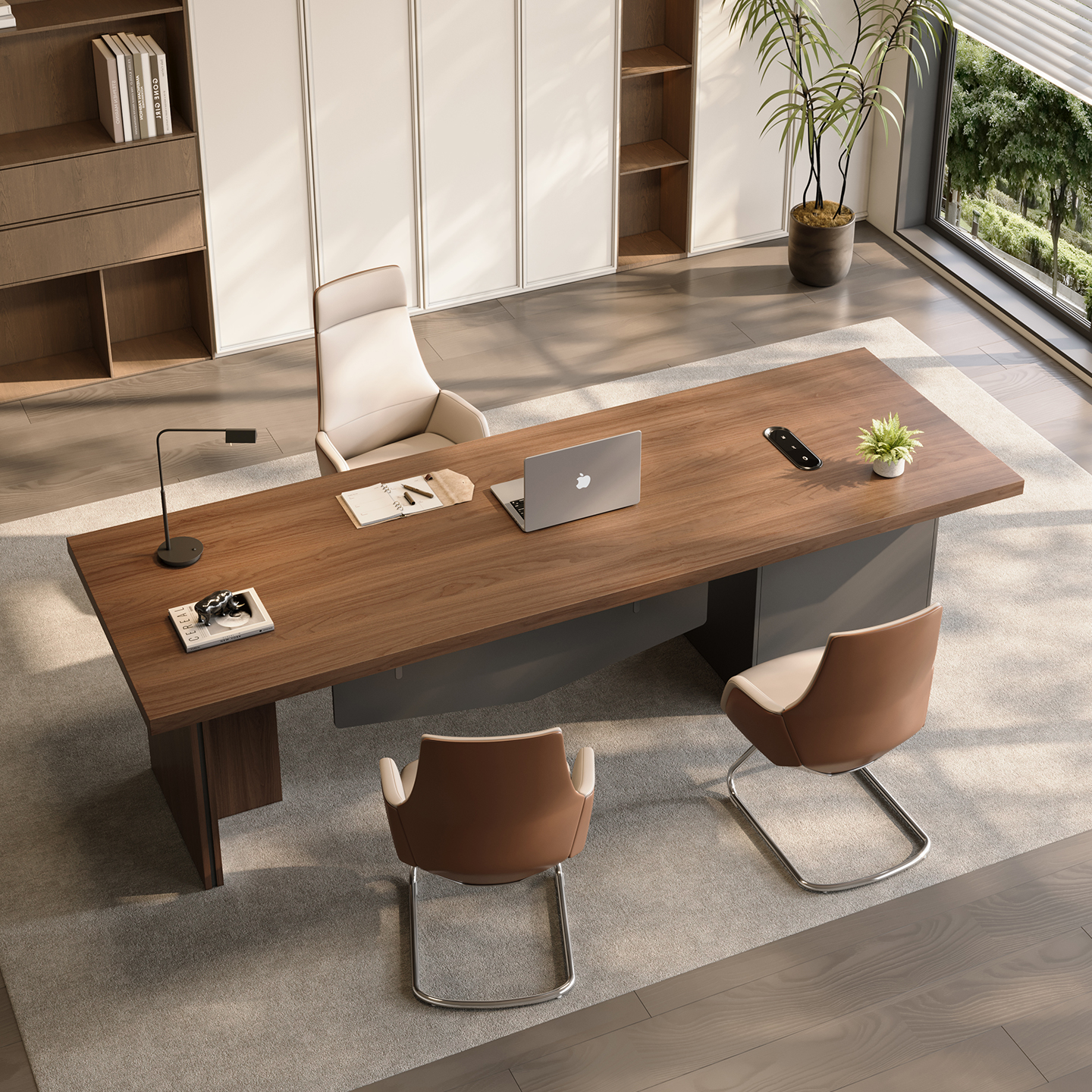 广东实木老板桌办公桌