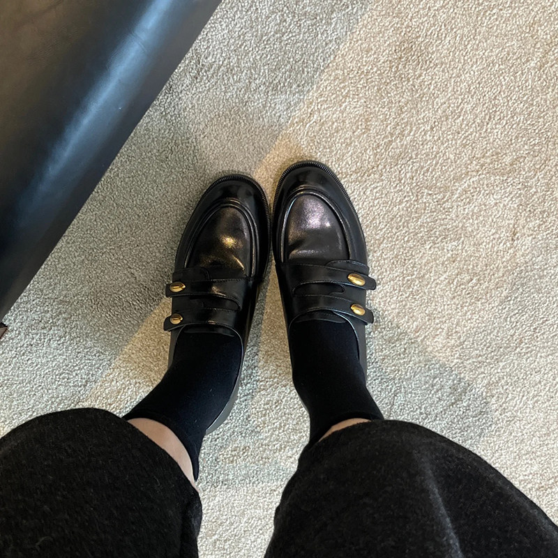 复古英伦风玛丽珍鞋女2026早春新款魔术贴一脚蹬深口百搭小皮鞋女,女鞋,乐福鞋（豆豆鞋）,淘宝优惠券,粉丝福利购,淘宝优惠卷