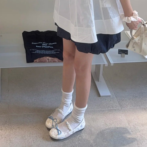 甜美风小兔子图案浅口玛丽珍鞋