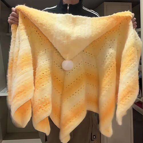 七星斗篷钩织diy材料包手工编织披肩冬季保暖毛毯连帽款送女朋友