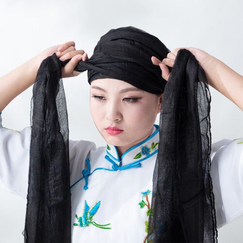 戏曲水纱戏剧包头绉黑用