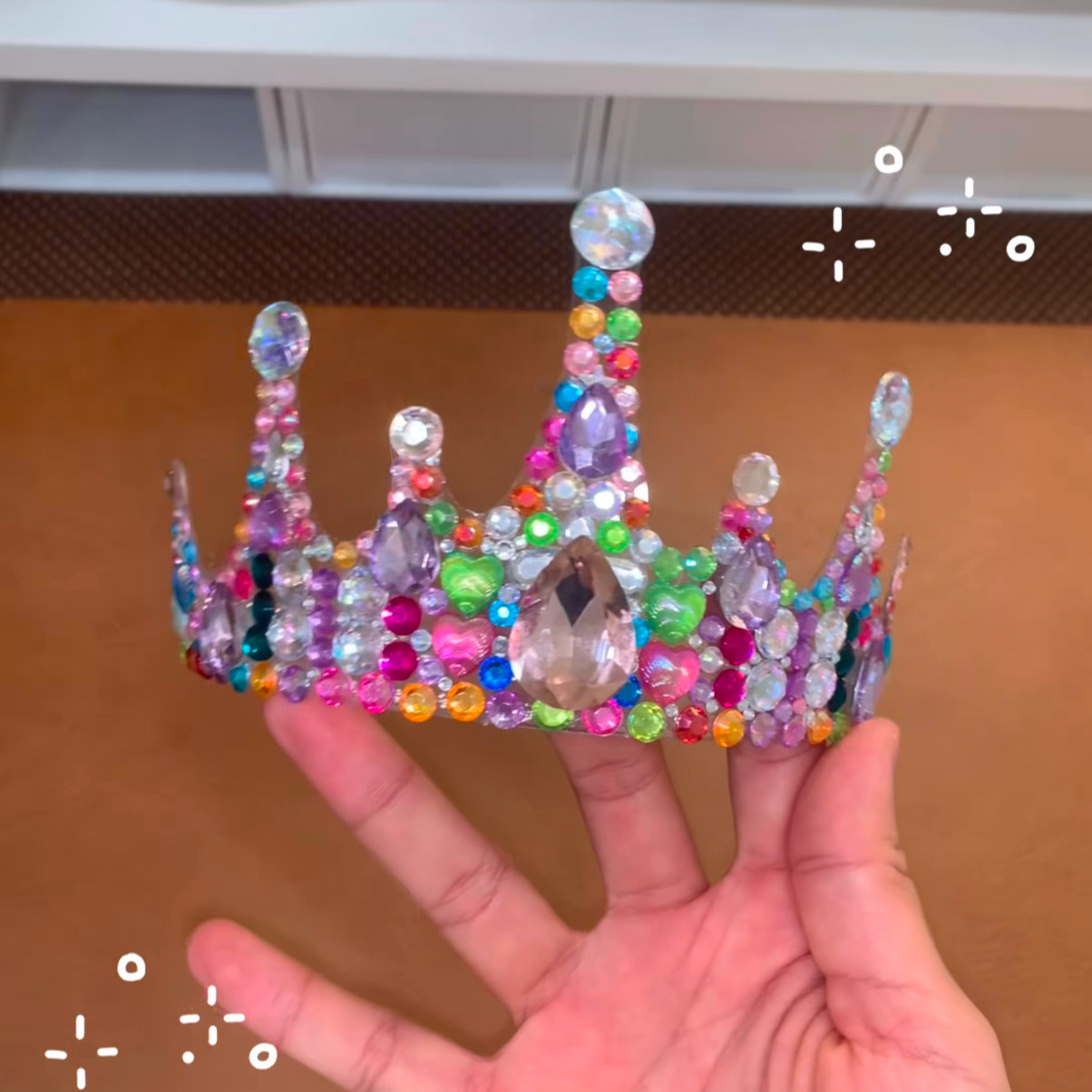 小道具diy立体彩色水钻贴皇冠