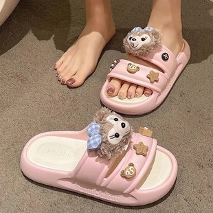 拖鞋女夏季外穿2025新款厚底防滑居家室内家居凉拖鞋女款踩屎感