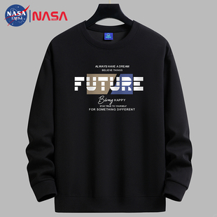 NASA联名卫衣男春秋冬款百搭青年宽松帽衫大码外套上衣