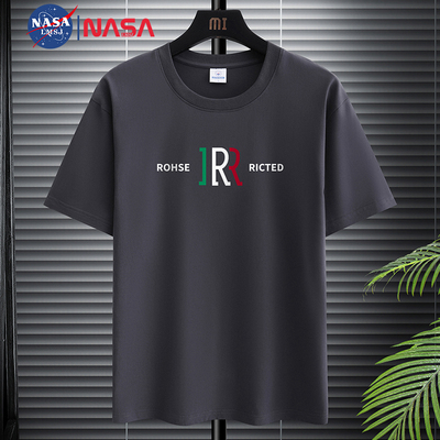 NASA夏季纯棉短袖字母T恤