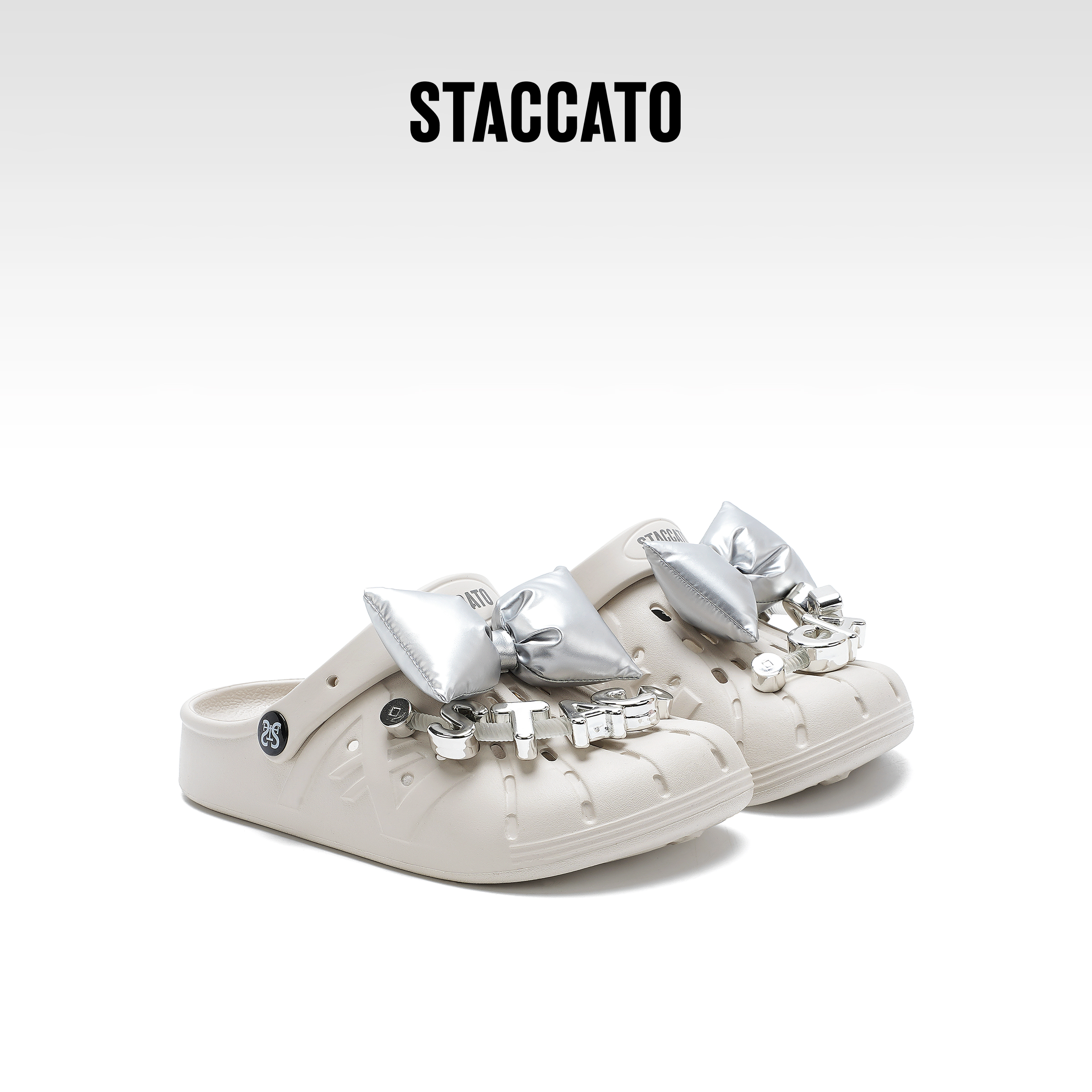 Staccatokids思加图童鞋夏季新款女童洞洞鞋时尚中大童包头拖鞋