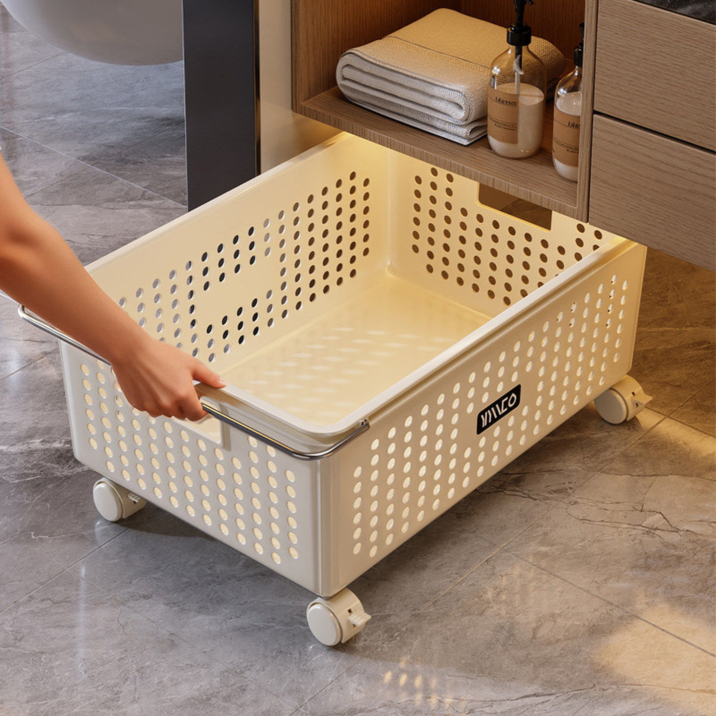 脏衣篮浴室柜下脏衣服收纳筐移动推车大容量玩具整理收纳置物神器