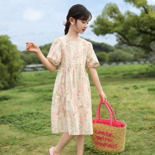 甜美网红夏潮时髦ins风超好看女生夏天穿搭 儿童裙子连衣裙夏季