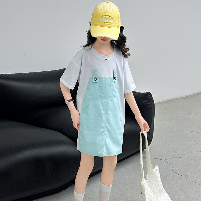 连衣裙中大童流行新品韩系童装精致小众百搭气质舒服夏款潮服新款