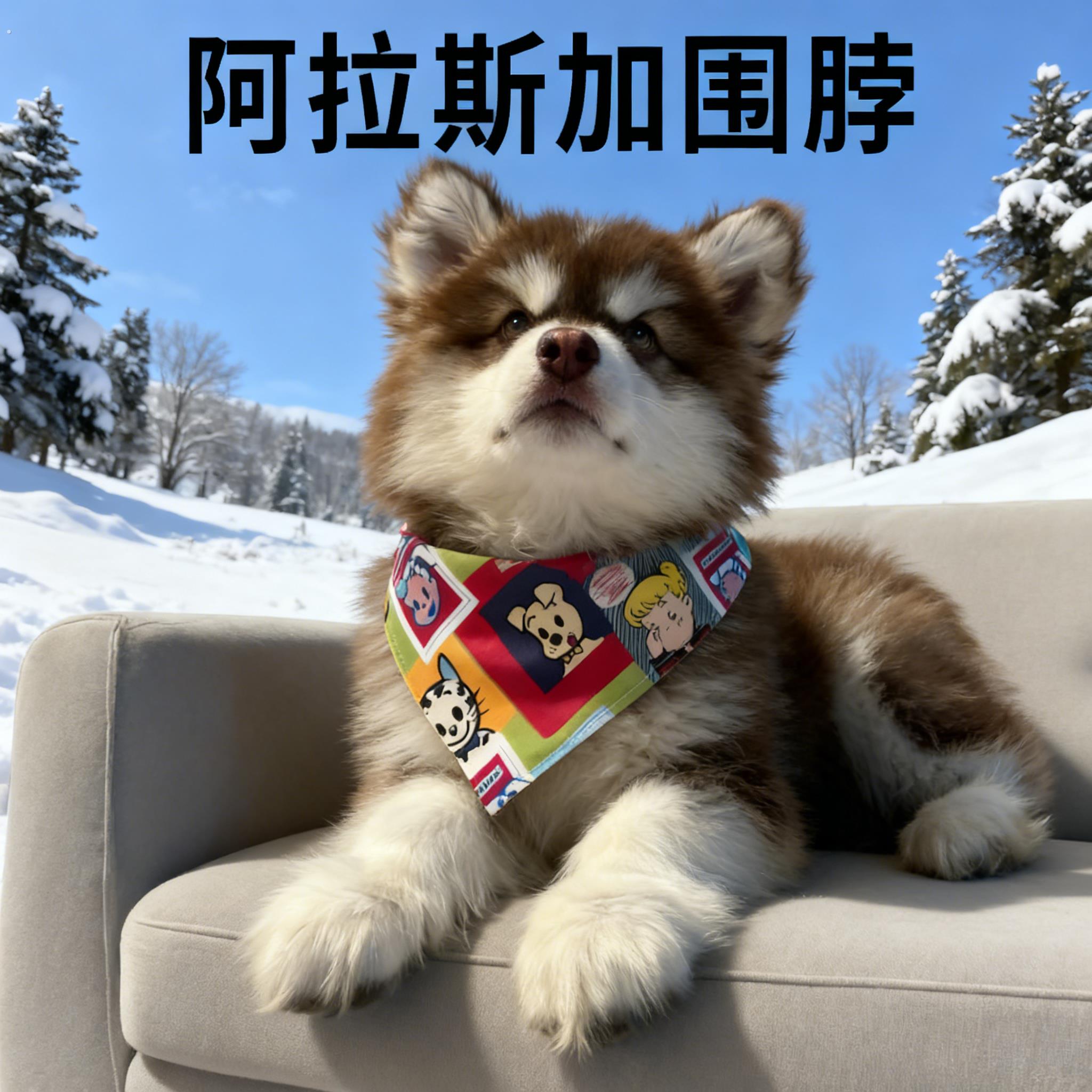阿拉斯加专用可爱围脖大型犬中型犬幼犬口水巾围脖饰品宠物用品