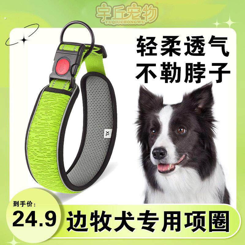 边牧狗狗专用项圈牵引绳发光夜光脖圈颈圈不勒脖大型幼犬用品大全