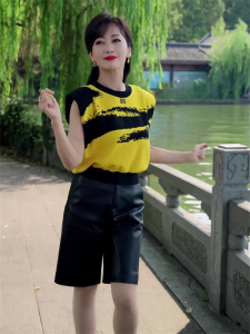 赵雅芝同款简约套装无袖上衣中裤两件套日常通勤穿搭韩版宽松女装