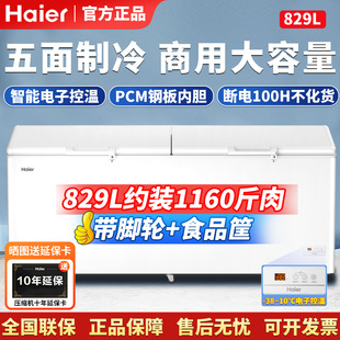 海尔369 829升大容量冰柜冷冻冷藏保鲜肉柜食品商用冷柜单温 519