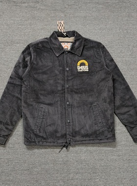 DEUS EX MACHINE 棉服 黑色灯芯绒羊羔绒厚实男款冬季保暖 灯芯绒