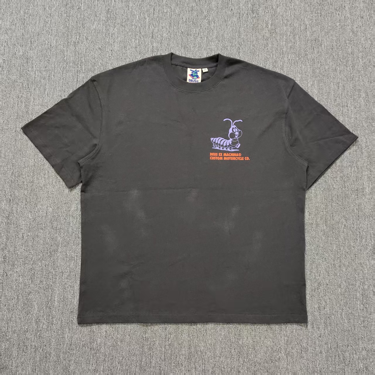 DEUS EX MACHINA 趣味重磅黑色 印花短袖T恤