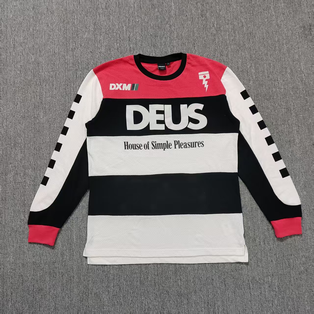 DEUS EX MACHINA 长袖骑行上衣拼接色联名长袖T恤