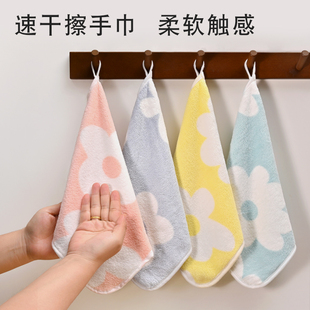 擦手巾挂式小毛巾卫生间专用厨房比纯棉吸水速干不发臭珊瑚绒批发