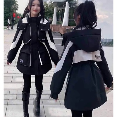 2024冬季新款冲锋衣羽绒棉服女小个子收腰时尚保暖外套