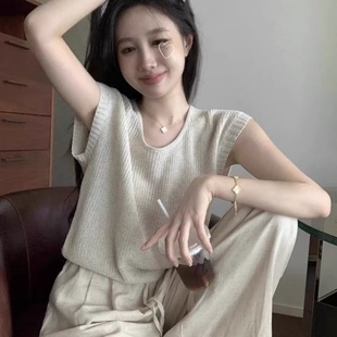 镂空内搭打底衫 设计感小众正肩针织短袖 2025新款 t恤女装 上衣 夏季