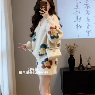 2026超火巨好看冬装针织套装韩系一整套氛围感毛衣减龄短裙两件套