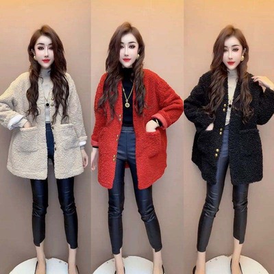 2025年秋冬网红新款时尚高端气质减龄洋气宽松休闲韩版毛毛外套女