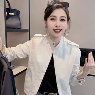 夹克上衣chic 显瘦长袖 2025立领外套短外套新款 春秋短款