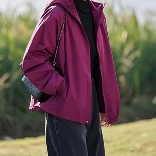 2025超火小个子超好看休闲设计感小众独特漂亮梅子色外套女早春季