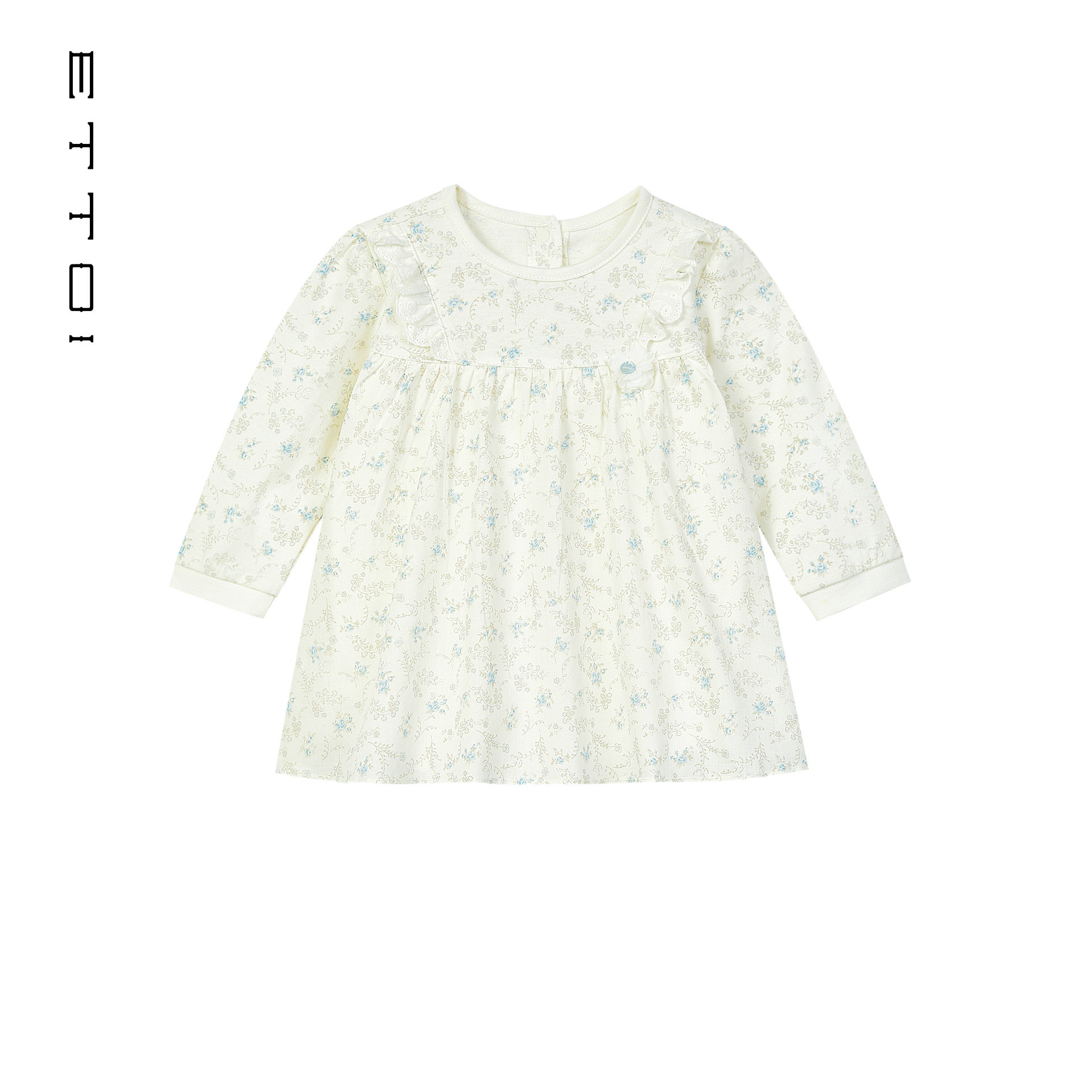 【100纯棉】ETTOI爱多娃新生女童碎花包屁内衣连体服2026春季新款