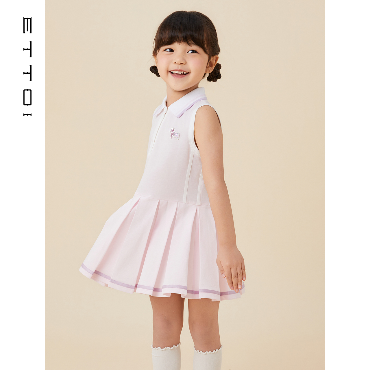 【朗姿集团】ETTOI爱多娃女童甜美无袖连衣裙2025夏季新款儿童运