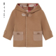 新款 ETTOI爱多娃儿童牛角扣连帽大衣短外套2025冬季 100纯羊毛