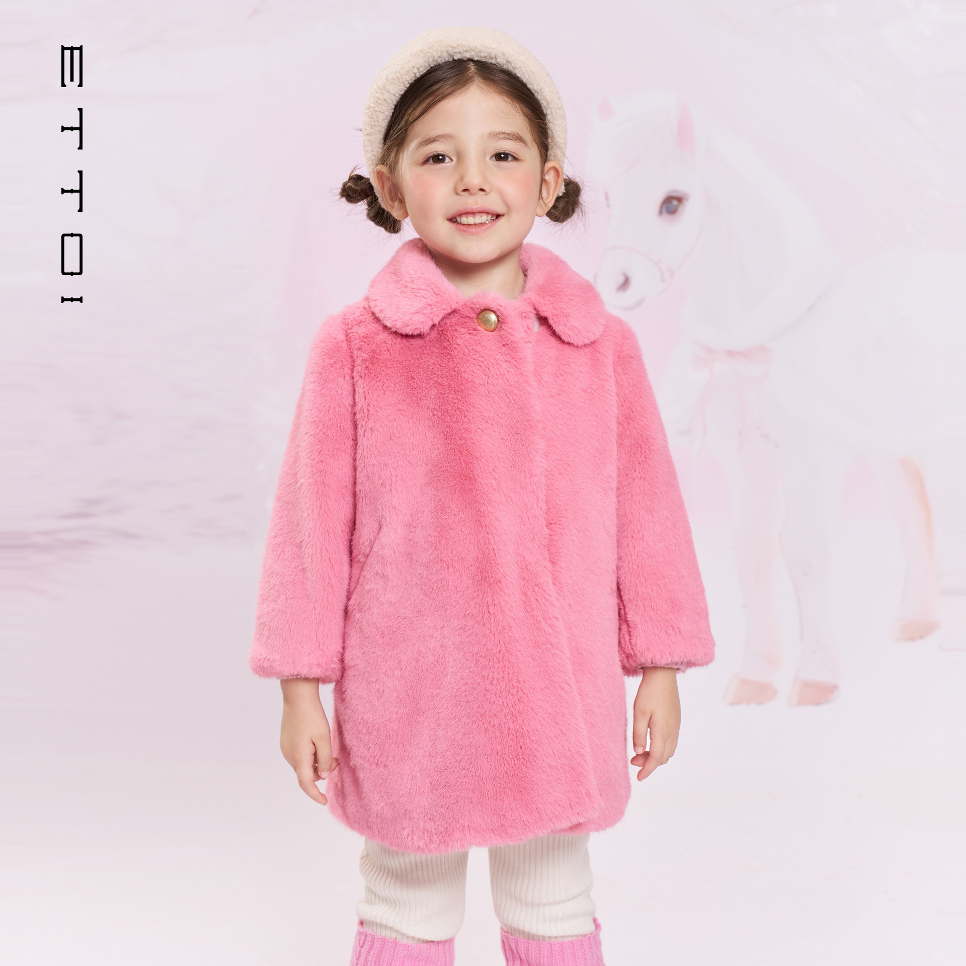 朗姿童装/ETTOI爱多娃儿童中长款外套女童娃娃领大衣2025冬季新款,童装/婴儿装/亲子装,普通外套,淘宝优惠券,粉丝福利购,淘宝优惠卷