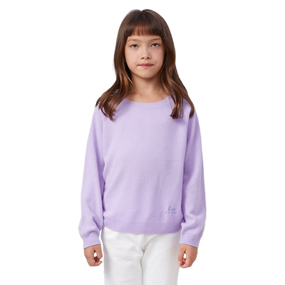 【100纯山羊绒】ETTOI爱多娃儿童圆领针织衫男女童毛衣冬季新款