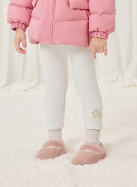 朗姿童装/ETTOI爱多娃女童加绒打底裤儿童弹力裤子2025年秋冬新款